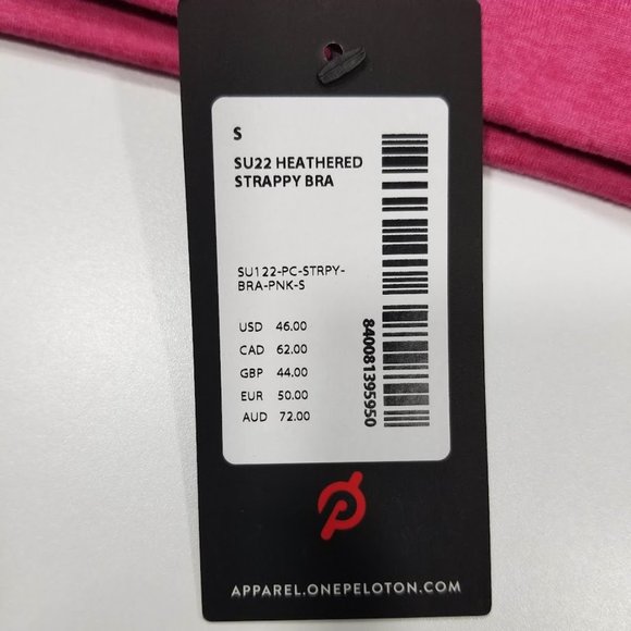 Peloton Strappy Heathered Bra Pink - Make Waves Sz Small - Picture 6 of 9